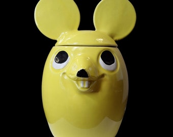 1978 McCoy Yellow Mouse Lidded Ceramic Cookie Jar