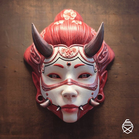 Máscaras de pared Hannya archivo STL Etsy España