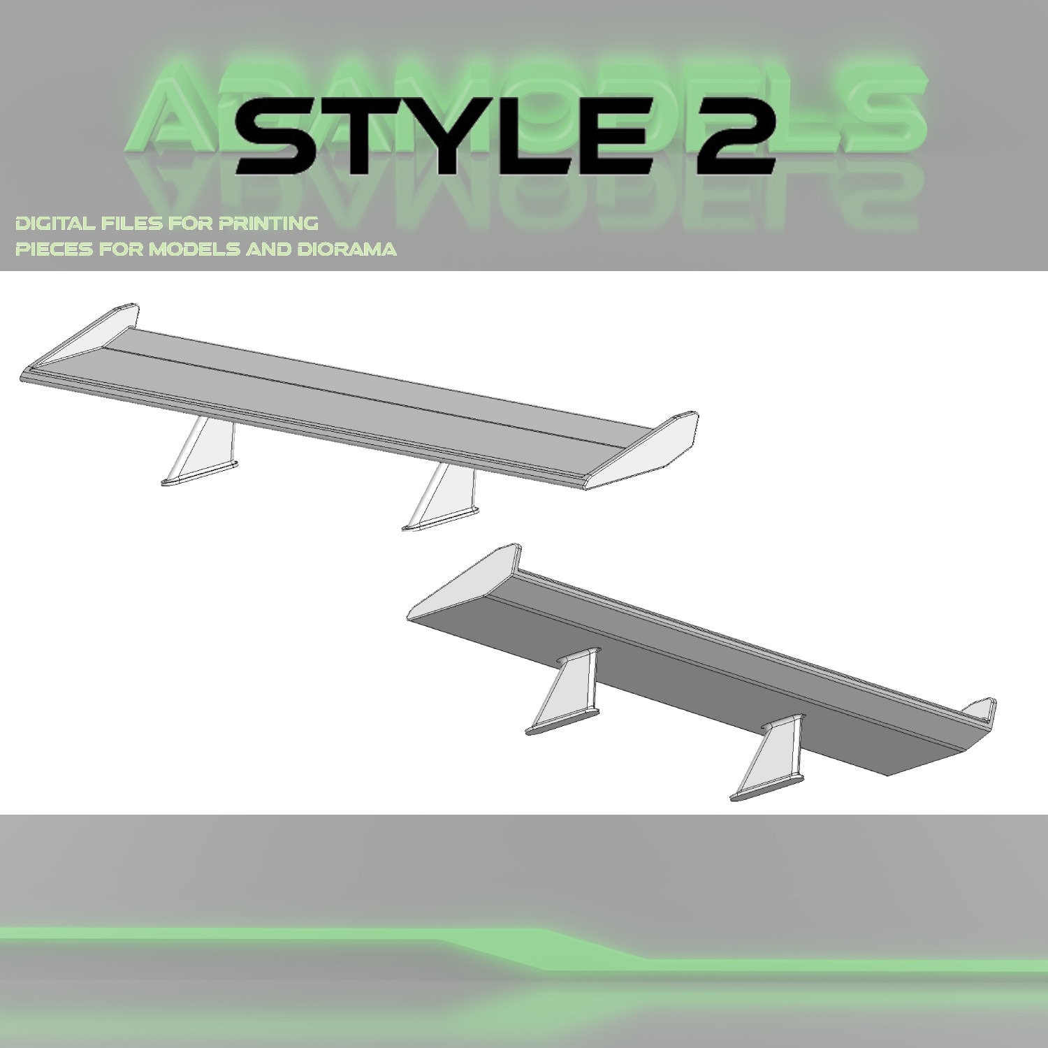 Rear Car Spoiler Stl Files for Models - Etsy