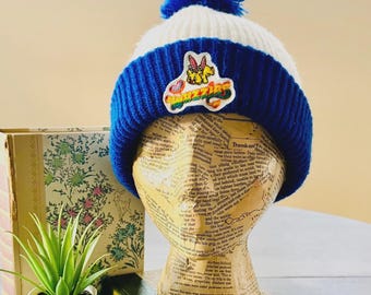 Vintage 1980's Wuzzles Toboggan | 1980's Wuzzels | Wuzzles Butterbear Pom-pom Winter Hat | Retro 80s Clothes Retro 80s Hat Toboggan
