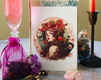 Persephone Kunstdruck | Göttin Persephone Altar Kunst | Hexenaltar Magick Altar Göttinnen Altar | Persephone Altar Persephone Devotionalie Kunst
