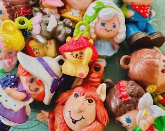 RESTOCKED 10/22 Vintage 1980's Charmkins | 80's Clip-on Charms | Retro Colorful Charmkins Charms | Poppy Pop Corn Dragonweed Morning Glory