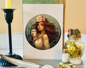 Athena Art Print | Goddess Athena Altar Art | Witch's Altar Magick Altar Goddess Altar | Athena Altar Athena Devotional Art Wisdom Goddess