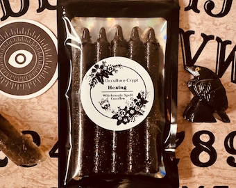 Bougies magiques de sorcellerie | Bougies de sortilèges et de malédictions Bougies rituelles | Bougies Black Chime Bougie avec Sort Oint Habillé Magie Noire