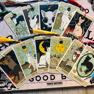 Cat Tarot Card Bookmark with Tassel | Intuitively Selected Tarot Card Bookmarks | Cats Rule The Earth Tarot | Cat Bookmark Witch Gift
