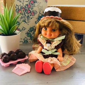 Vintage 1980&#39;s Chocolottie Doll Cherry Merry Muffin Doll | 1980s Cherry Muffin Scented Doll Cherry Merry Muffin Chocolottie Doll Complete