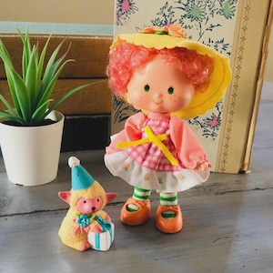 Vintage 1980&#39;s Peach Blush Party Pleaser Doll | Retro Kenner Strawberry Shortcake Doll | Peach Blush Doll Melonie Belle Party Pleaser Lamb