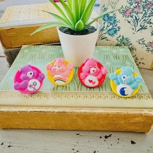 Vintage 1990&#39;s Care Bears Ring | 80&#39;s 90&#39;s Care Bears Party Favor Rings | Vintage Care Bears Plastic Charm Jewlery | Retro Care Bears Rings