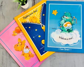 Vintage 1980s Care Bears Folders | Care Bears Folio Folder | Vintage Care Bears School Folder | Retro School Supplies 80s Kids Folders