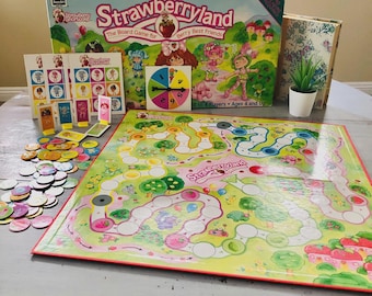 Gioco da tavolo vintage Strawberryland degli anni '90 / Retro Rose Art Strawberry Shortcake Strawberryland Il gioco da tavolo per i migliori amici di Berry