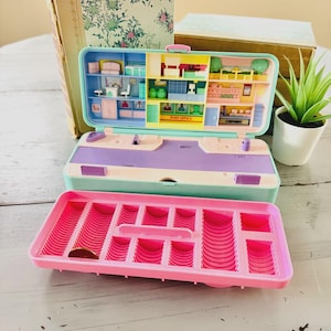 Vintage 1980&#39;s Polly Pocket High Street Money Box British | 1989 Bluebird Polly Pocket Compact Trinket Box | Retro Polly Pocket School Box