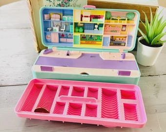 Hucha vintage de Polly Pocket High Street de los años 80 británica / Caja de baratijas compacta Bluebird de Polly Pocket de 1989 / Caja escolar retro de Polly Pocket