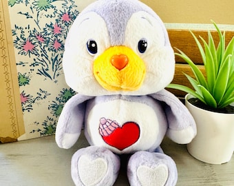 Vintage 20th Jubiläumsausgabe Gemütlicher Herz-Pinguin-Care Bear Cousins | Retro Pflege Bär Cousins | 2000's Gemütlicher Herz Pinguin