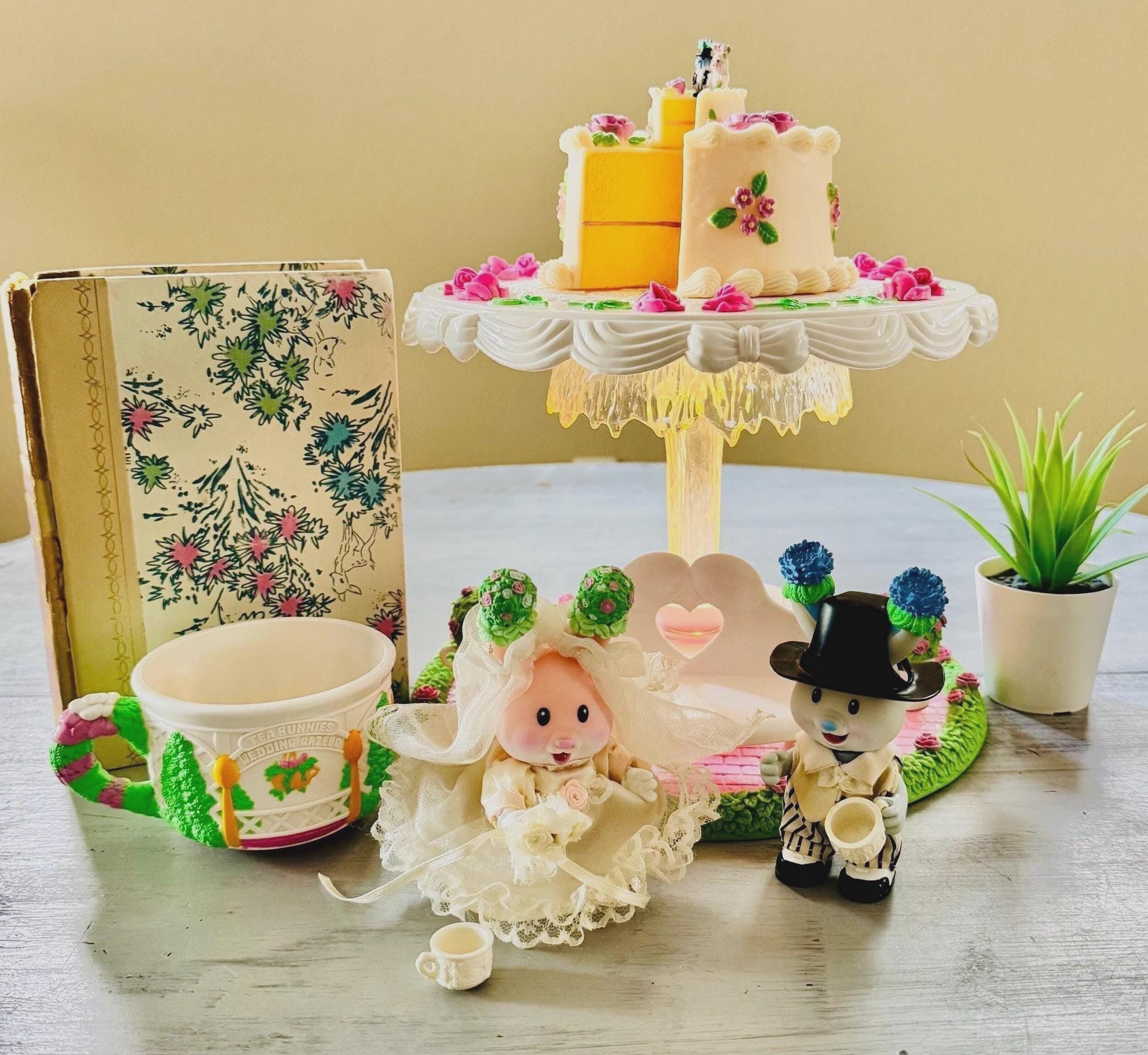 Vintage 1990's Tea Bunnies Light-up Wedding Tea Party Sweetheart