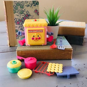 Vintage 1980&#39;s Cherry Merry Muffin Time ‘N Bake Playset | 1980s Cherry Muffin Scented Doll | Cherry Merry Muffin Stove and Timer Set