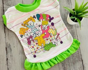 Vintage 1980's Ronnie Jama Sleep Shirt | Retro 1980's Baby Gown | Baby Pajamas Baby Doll Cabbage Patch Kids Size Pjs | 80s Slumber Party
