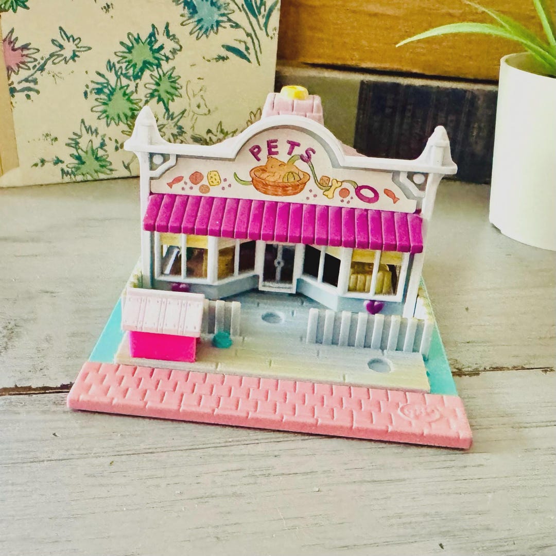Vintage 1990's Polly Pocket Pet Shop Pollyville | 1993 Bluebird Polly ...