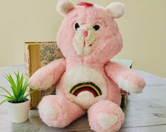 Vintage 1980's Handmade Cheer Bear Care Bear | Original Care Bers Plush | Retro 1980's Cheer Bear Care Bears | Handmade Care Bears Stuffed