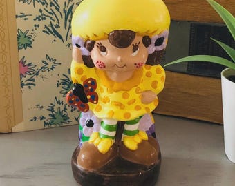 Vintage 1980's Lemon Meringue Ceramic Figurine | 1980s Strawberry Shortcake Lemon Meringue Hand Painted Ceramic Figurine | Vintage Ceramic