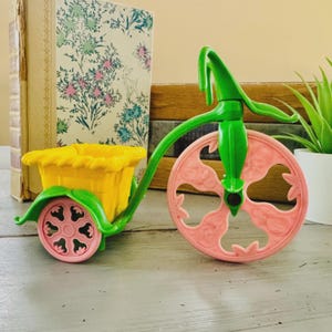 Vintage 1980&#39;s Strawberry Shortcake Berry-Cycle | 1980s American Greeting Strawberry Shortcake Doll Accessories | Retro Strawberry Bike