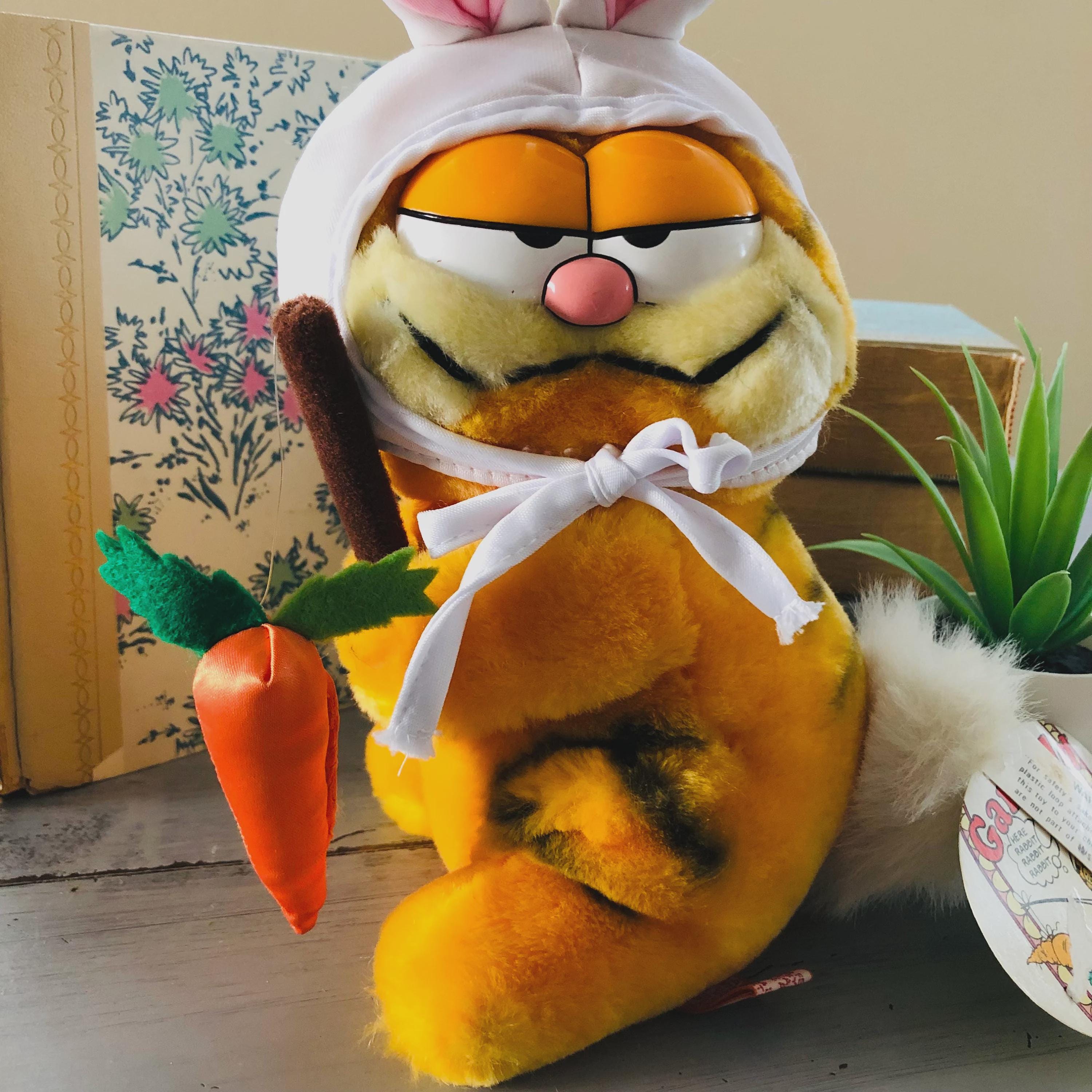 ガーフィールド イースター バニー アンティーク DAKIN 80s I2BB Vintage 1980's Garfield Plush | Retro 80's Dakin Garfield Easter