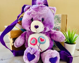 vintage des années 2000 Partager Sac à dos Bear Care Bears | Sac à dos en peluche Care Bears édition collector | Sac à dos en peluche Retro Share Bear Care Bear