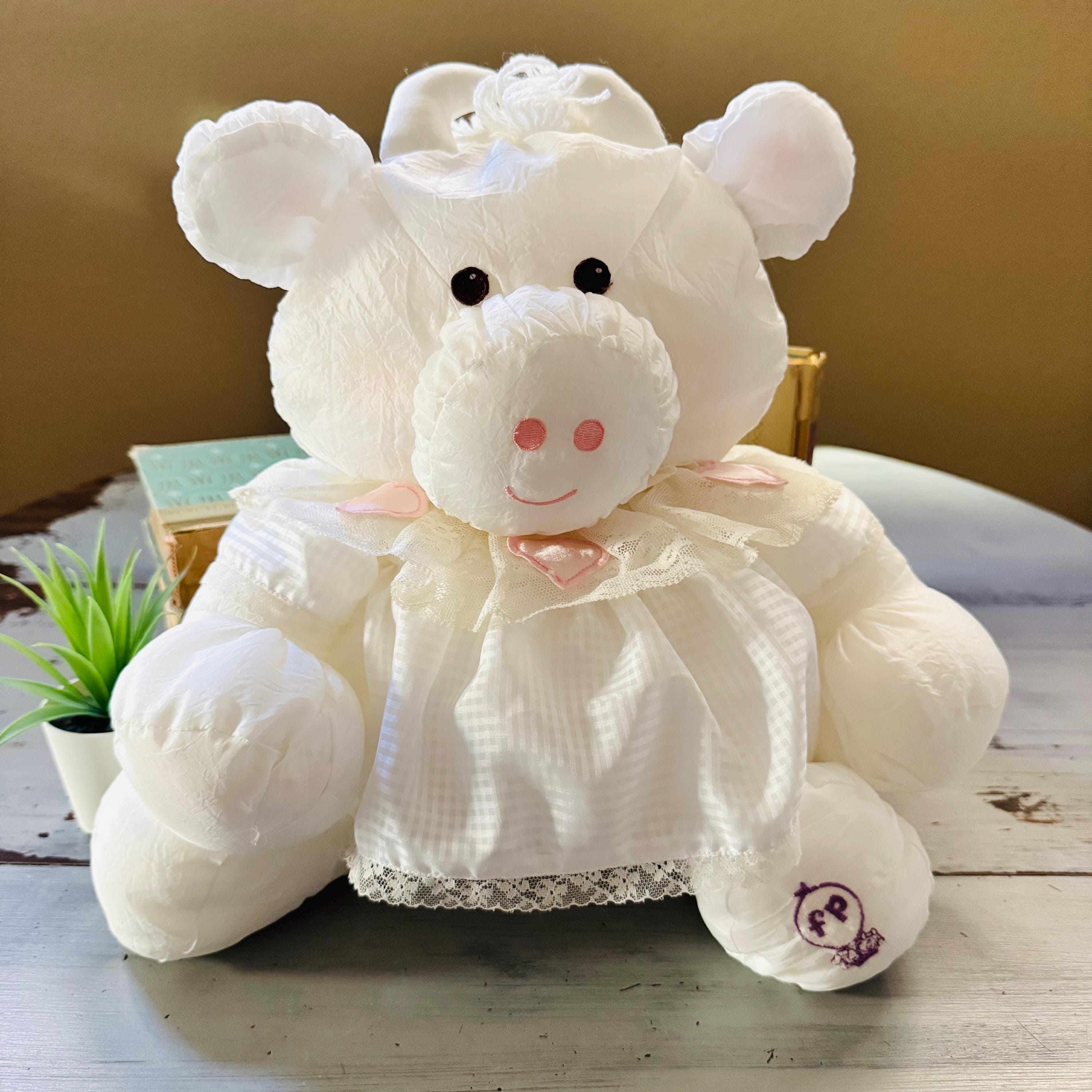 Vintage 1980's Puffalump Cow | 1986 Fisher Price Puffalump White