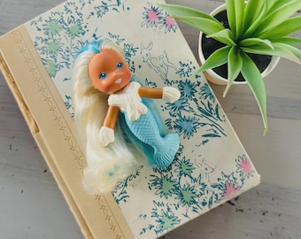 Vintage 1980's Sea Wees Icy Gals Frosty | 1980s Kenner Sea Wees Mermaid Bath Toy | Retro Kenner Mermaid | Sea-wees Mermaid Blue and White