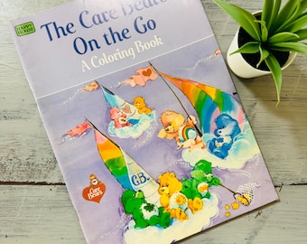 Vintage 1980's Care Bears Coloring Book | Retro The Care Bears on the Go Coloring Book | 80s Kid's Care Bears Retro Kid's Coloring Book