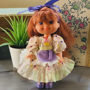 Vintage 1980&#39;s Bubblegum Becky Cherry Merry Muffin Doll | 1980s Scented Doll | Retro Bubblegum Becky Doll Purple Cherry Merry Muffin Doll