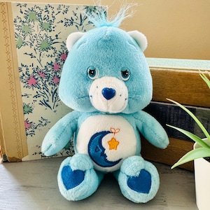 Vintage 2000&#39;s Collector&#39;s Edition Bedtime Bear Care Bear | Retro Care Bears Plush | Bedtime Bear Care Bear Mini Plush Moon Bear