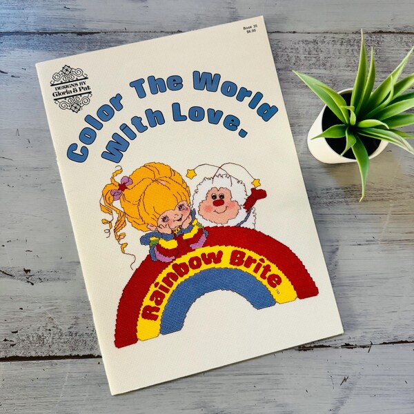 Vintage 1980's Rainbow Brite Cross Stitch Book | Rainbow Brite Needlepoint Book Kids Room 80s Needlepoint Patterns Cross Stitch Patterns