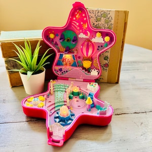 Vintage 1990&#39;s Vintage Polly Pocket Fairylight Wonderland | 1993 Bluebird Polly Pocket Fairylight Wonderland Star | Large Pink Star Compact