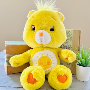 Vintage 2000&#39;s Just Play Funshine Care Bear Plush | 2007 Care Bear Plush | Retro 2007 Funshine Sunshine Yellow Care Bear Plush