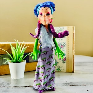 Vintage 1980&#39;s Sour Grapes Doll with Dregs Snake | 1980s American Greeting Strawberry Shortcake Scented Doll | Retro Kenner Villian Doll