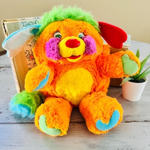 Vintage 1980&#39;s Popples Puzzle Popple | 80&#39;s Orange Popple Plush | 1986 Retro Popples Plush Puzzle Popples Stuffed Animal