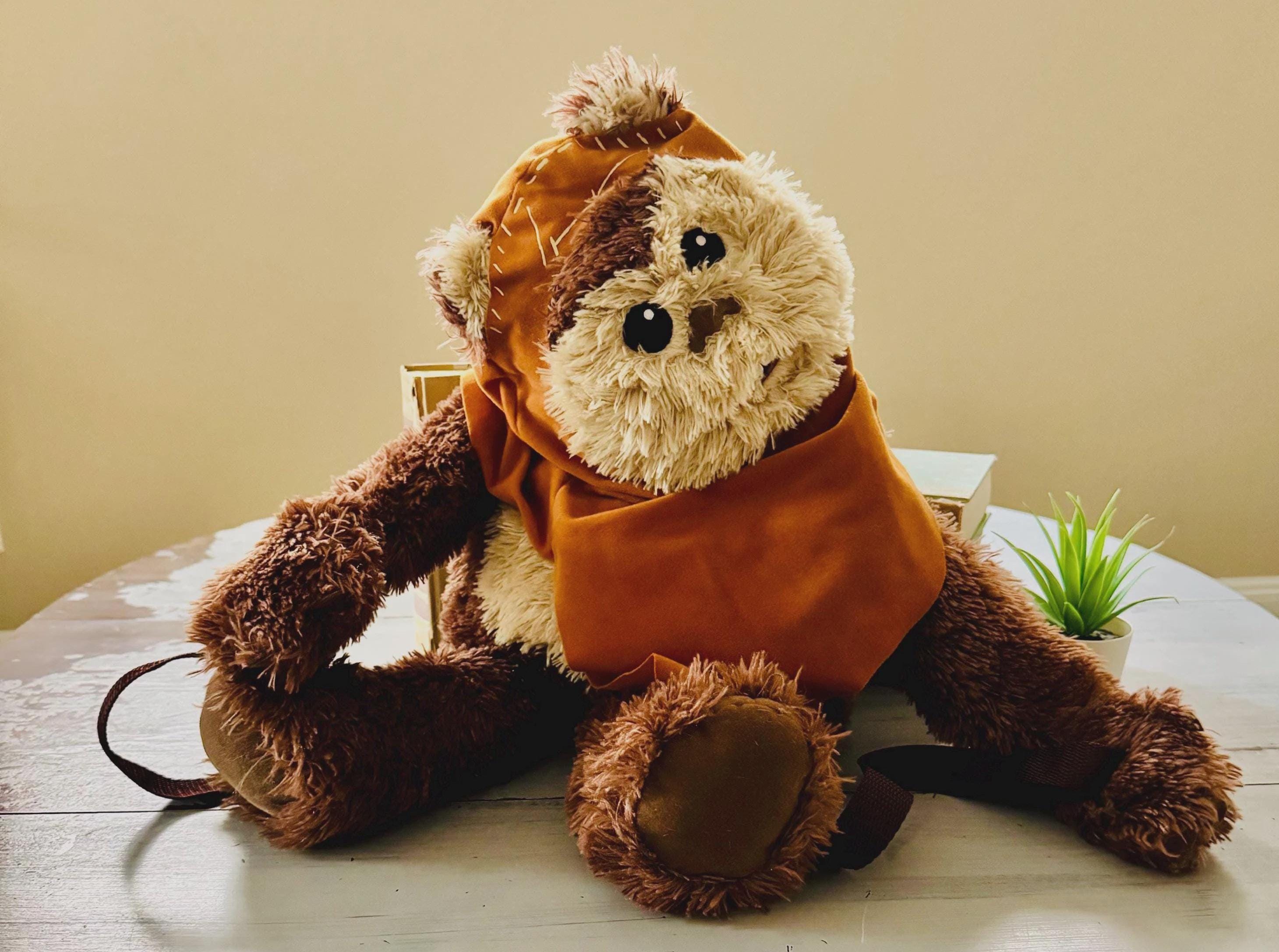 Vintage Style 2000's Wicket the Ewok Plush Backpack | Return of the Jedi | 2014 Ewok Stuffed Animal | Retro Style Starwars Plush Ewok