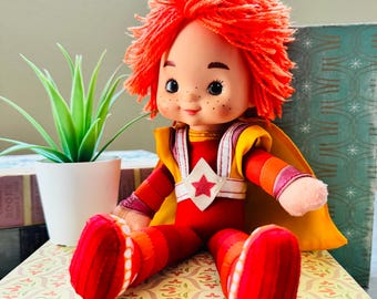 Vintage 1980's Red Butler Color Kid Doll | Red Butler Plush | Vintage Rainbow Brite Doll | 1983 Hallmark Rainbow Brite Kid