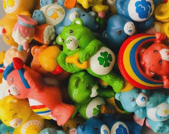 Miniaturas de PVC de los osos cariñosos vintage de los años 80 / Minifiguras originales de los osos cariñosos / Miniaturas retro de los osos cariñosos de los años 80: Oso gruñón y alegre