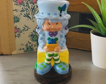 Vintage 1980's Blueberry Muffin Ceramic Figurine | 1980s Strawberry Shortcake Blueberry Muffin Hand Painted Ceramic Figurine Vintage Ceramic
