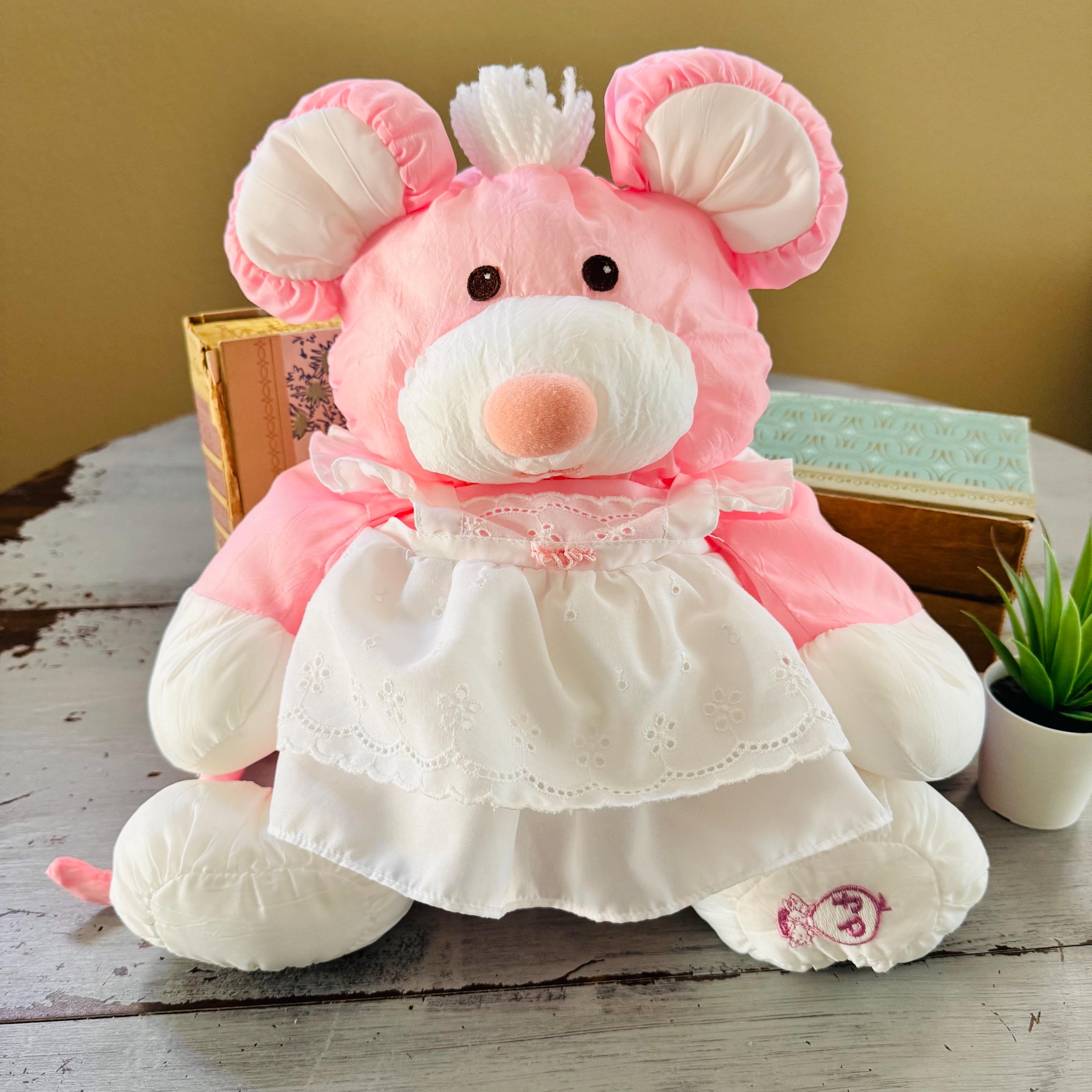 Vintage 1980's Puffalump Pink Mouse | 1986 Fisher Price Puffalump
