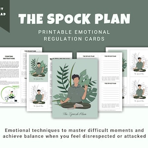 Het Spock-plan | Kalmerende strategieën | Zelfregulering | Stressverlichting afdrukbaar | Mindfulnesskaarten | Zelfzorg inchecken | Directe download