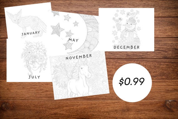 Color Your Own Calendar 2023 - Etsy