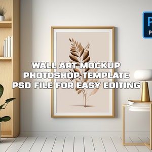 Wall Art Mockup, PSD Mockup Template, Mockup Photoshop Template, Instant Download Mockup, Framed Poster Mockup, Modern Interior Mockup