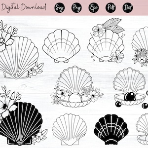 Seashell svg, Sea Shell SVG, Beach SVG, Underwater the sea Svg, Ocean Svg, Sea Shell clipart, Marine life SVG, Flower wreath Svg, Eps, Png,
