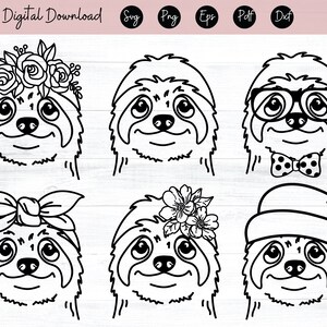 Sloth svg file Sloth cut file Animal Face Cute Sloth svg Sloth Face svg, Animal svg file, Animal Face svg files, Sloth png file