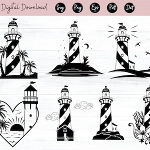 Lighthouse Svg, Lighthouse Png, Wave With Lighthouse Svg, Beach Nautical Ohio Beach Svg, Lighthouse and Waves Svg, Png Svg For Cricut Maker