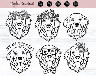 Golden Retriever SVG File Dog SVG File Dog Face SVG Animal Face Svg ...
