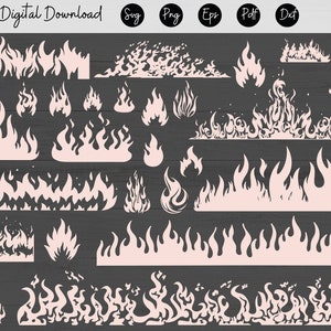Fire Flame SVG Fire Svg DXF Fire Flames Svg Bundel Fire Ball Cricut Silhouet, Fire Clipart, EPS, Commercieel gebruik, Instant download
