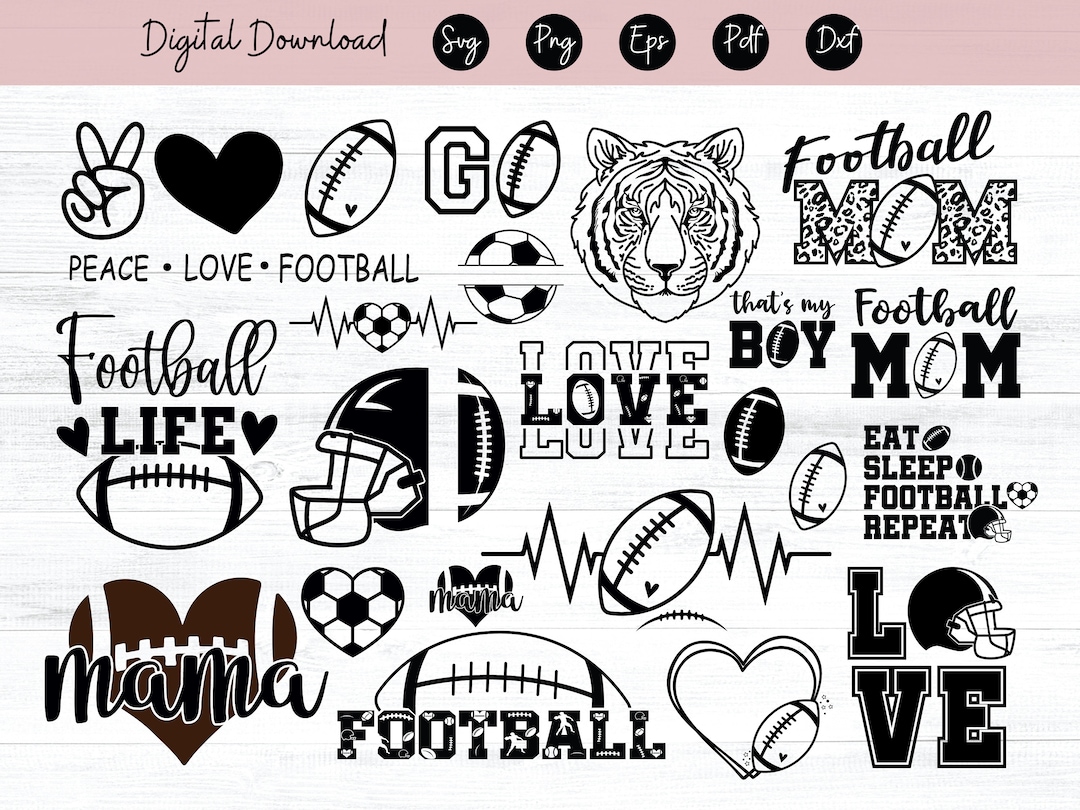 Football SVG Bundle Football Mom Dad Svg Football Name Svg - Etsy